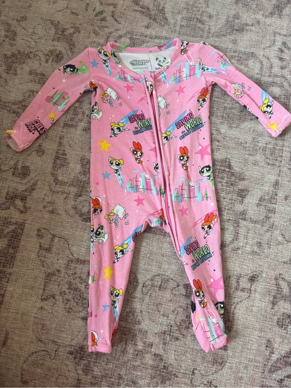 bellabu bear power puff baby bamboo footie